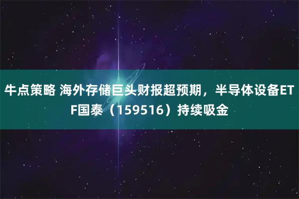牛点策略 海外存储巨头财报超预期，半导体设备ETF国泰（159516）持续吸金